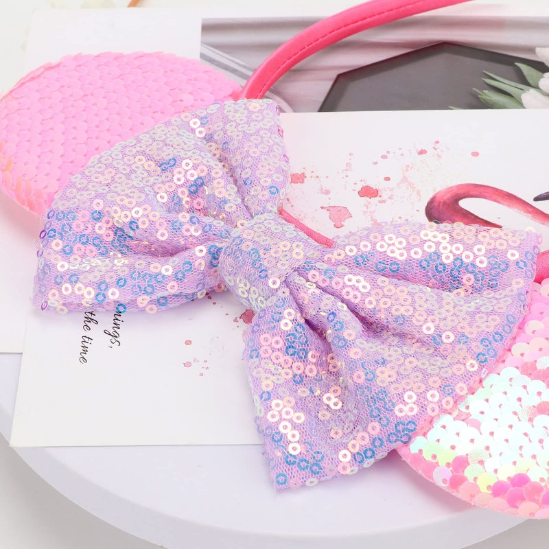 DRESHOW Mouse Ears Bow Headbands Glitter Party Decoration Cosplay Costume for Women - Image 3