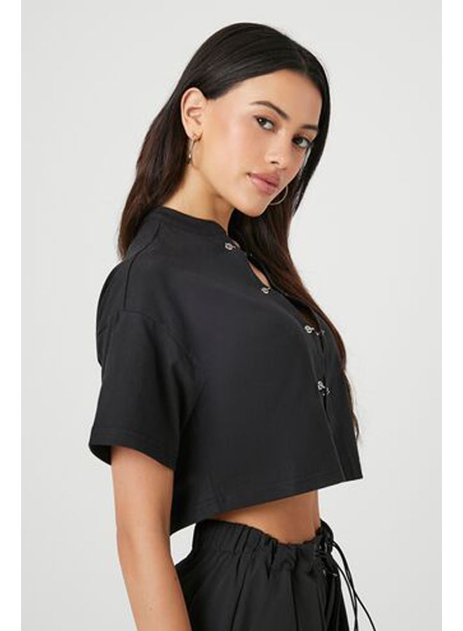 FOREVER 21 Cutout Chain-Strap Cropped Tee - Image 2