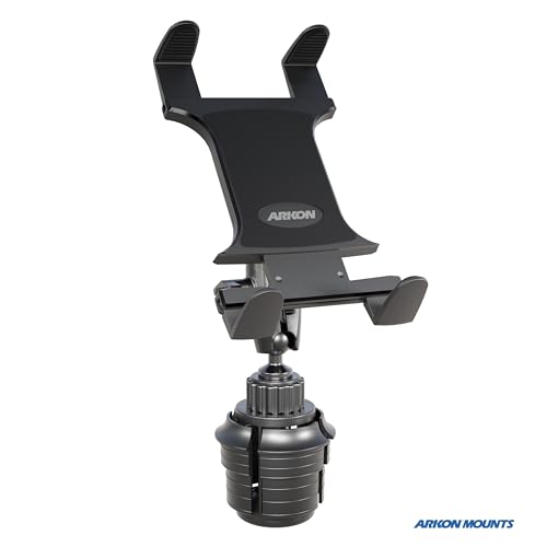 ARKON Mounts Car Cup Holder Tablet Mount 360degree Swivel Holder AllWeather Composite Construction Adjustable Grip for Customized Fit Compatible with Tablet Size 7 to 184 inches - Image 3