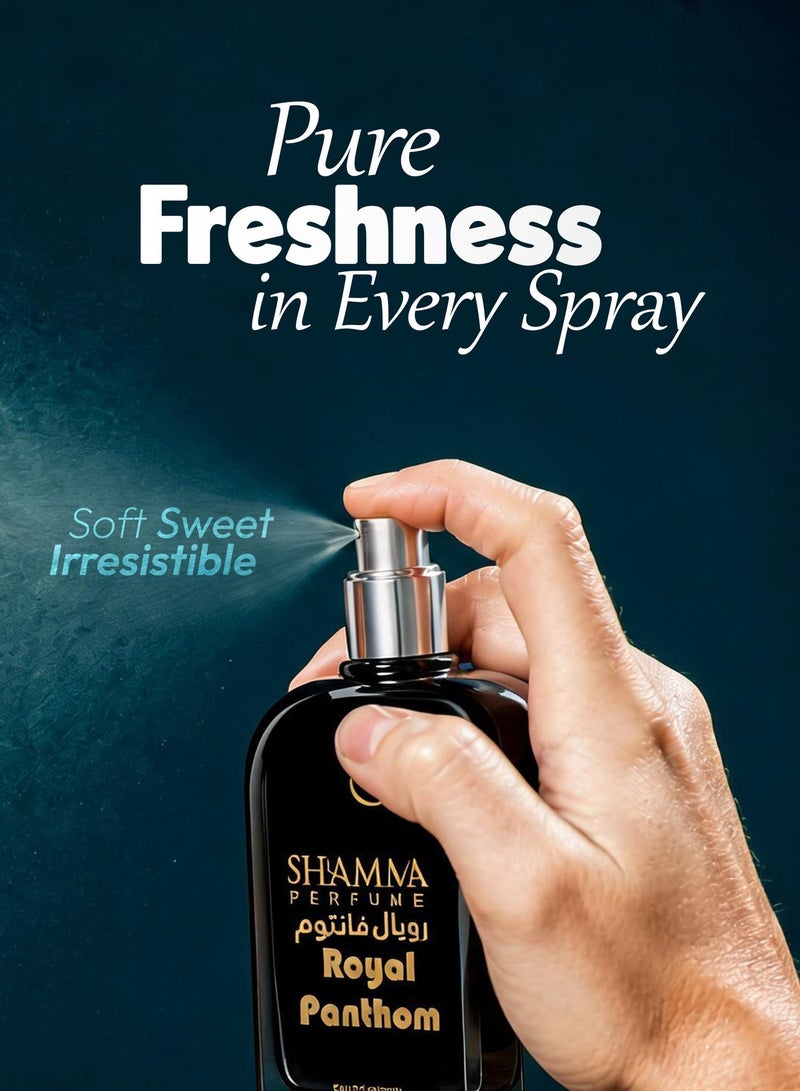 SHAMMA PERFUMES Shamma Parfumes Royal Panthom 85ml – Best Men’s Perfume, Luxury Fruity Oriental Fragrance, Long-Lasting Amber & Red Fruits, Elegant Scent for Events and Daily Wear, Top Perfume for Men - Image 2