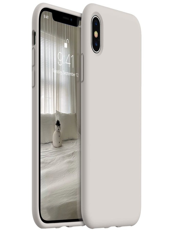 AOTESIER Compatible with iPhone X Protective Case and iPhone Xs Phone Case, Silky Touch Premium Soft Liquid Silicone Rubber Anti-Fingerprint Ultra Slim Thin Cover, 5.8 inch, Stone - Image 1