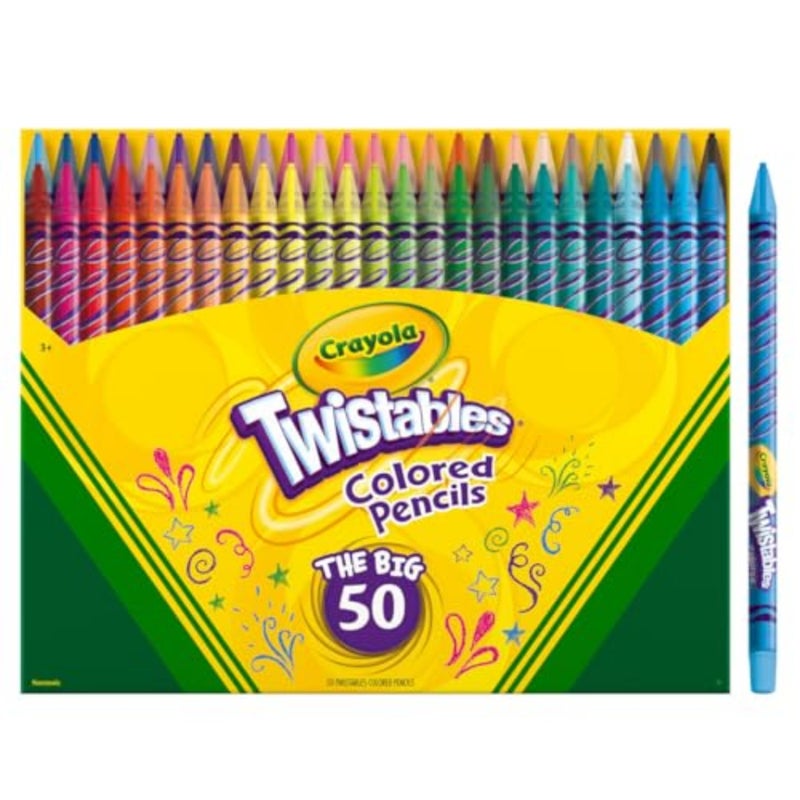 Crayola Twistables Colored Pencil Set (50ct), Stocking Stuffer for Kids & Teens, No Sharpen Colored Pencils For Kids Coloring Books, Drawing & Sketching, 4+ - Image 2
