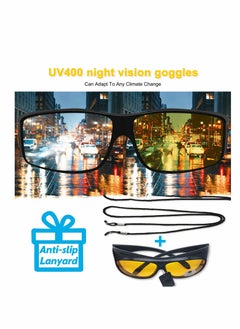 Excefore 2 Pcs Glasses Wrap Arounds Male Driver Driving Mirror Multifunctional Sunglasses Night Vision Goggles  - Image 4