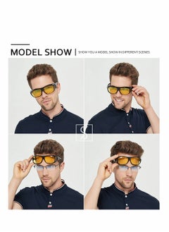 Excefore 2 Pcs Glasses Wrap Arounds Male Driver Driving Mirror Multifunctional Sunglasses Night Vision Goggles  - Image 5