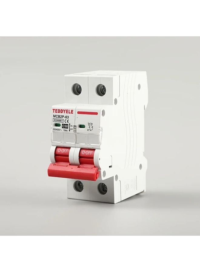 MCB2P 63 C32 AC Miniature Circuit Breaker 2 Pole DIN Rail Mounted 230 400V - Image 5
