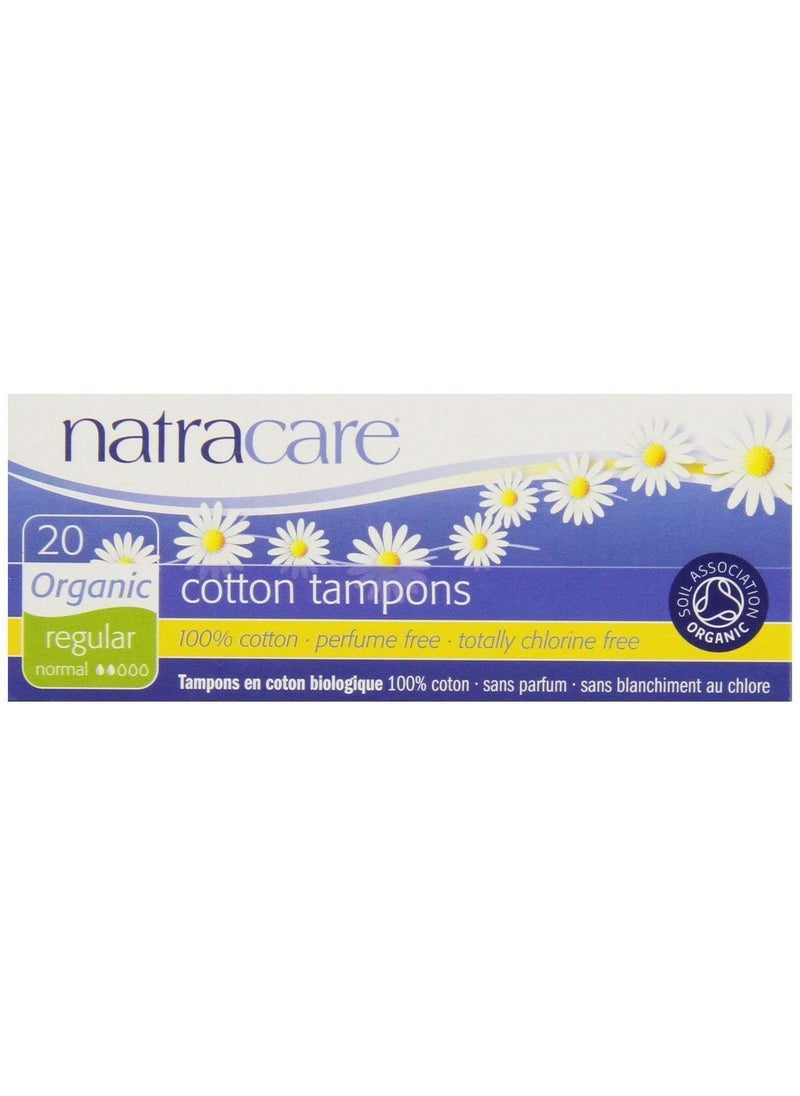 NATRACARE Natracare, Organic Regular Tampons, 3 Boxes of 20, (60 Tampons Total) 