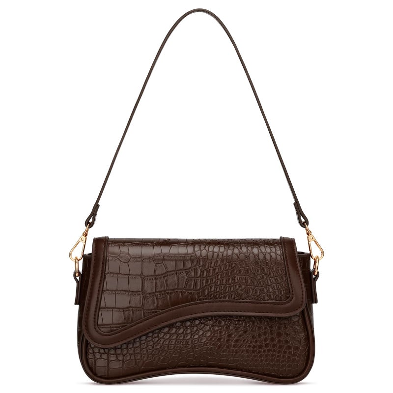 KKXIU Shoulder Bag for Women Small Clutch Purses Cute Hobo Handbag Trendy Underarm Bag-S,Coffee - Image 1