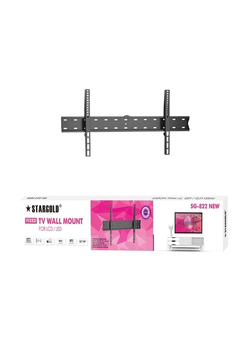 ستارجولد حامل جداري للتلفزيون من Stargold مقاس 32-7 بوصات، حامل تلفزيون ثابت ونحيف للغاية، سعة 40 كجم، حامل جداري للتلفزيون مع طقم تثبيت على الحائط لشاشات التلفزيون المسطحة المنحنية، LED LCD OLED وشاشات البلاز - Image 2