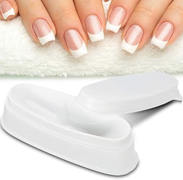 Brrnoo french tip dipping tray Rotekt Portable White Nail Dipping Powder Tray Manicure Mould Nail Container - Image 1