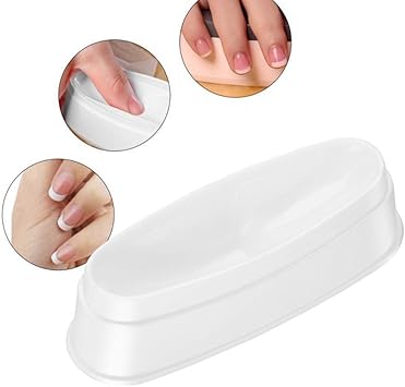 Brrnoo french tip dipping tray Rotekt Portable White Nail Dipping Powder Tray Manicure Mould Nail Container - Image 3