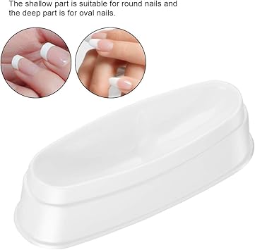 Brrnoo french tip dipping tray Rotekt Portable White Nail Dipping Powder Tray Manicure Mould Nail Container - Image 5