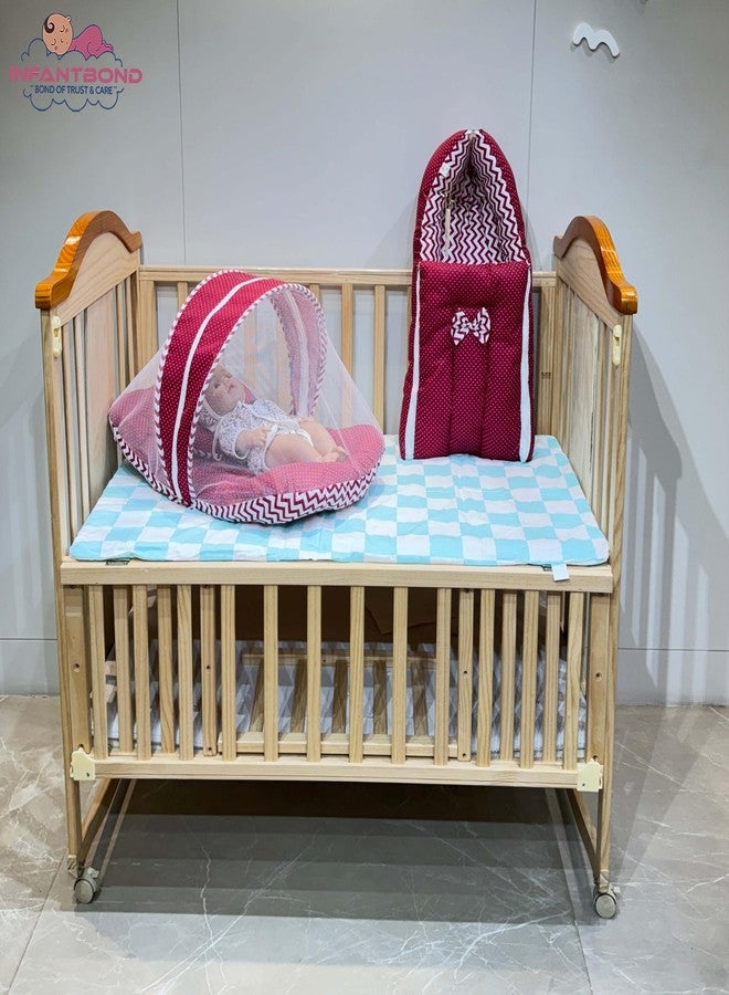 Infantbond Cotton Complete Bedding Set Essentials Combo for Baby (0-6 Months) (Red Polka) - Image 4