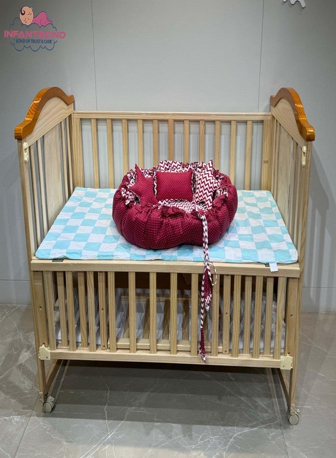 Infantbond Cotton Complete Bedding Set Essentials Combo for Baby (0-6 Months) (Red Polka) - Image 5