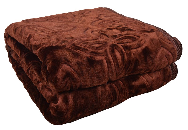 Goyal's Mink Double Bed Super Soft Blanket 500TC, 87 X 85 Size (Walnut Brown) - Image 4