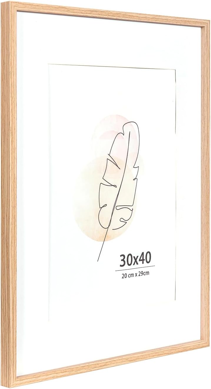 KAIWIN إطار صور KAIWIN من خشب البلوط للجدار والمكتب مقاس 30 × 40 سم قطعة واحدة - Image 5