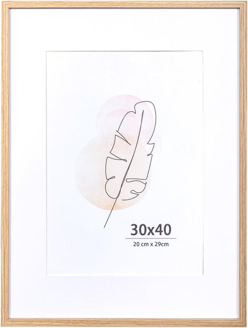 KAIWIN إطار صور KAIWIN من خشب البلوط للجدار والمكتب مقاس 30 × 40 سم قطعة واحدة - Image 1