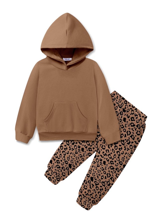 Arshiner Toddler Girl 2Pcs Winter Clothes Cute Long Sleeve Hooded Sweatshirts and Elastic Long Pants Girls Tracksuit 4T 5T - Image 1