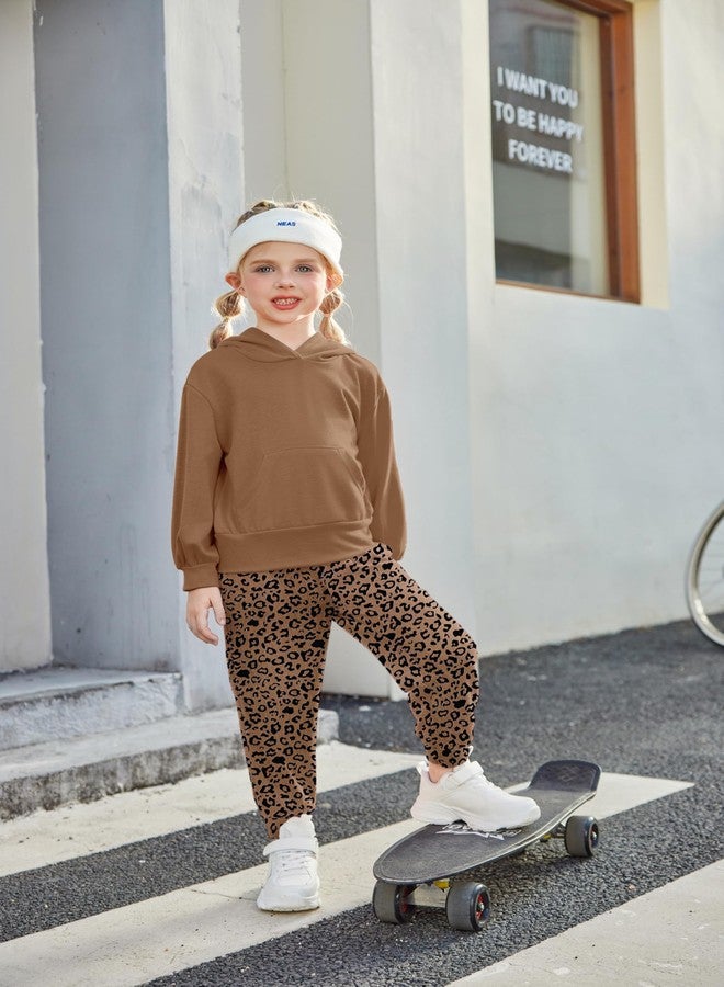 Arshiner Toddler Girl 2Pcs Winter Clothes Cute Long Sleeve Hooded Sweatshirts and Elastic Long Pants Girls Tracksuit 4T 5T - Image 5