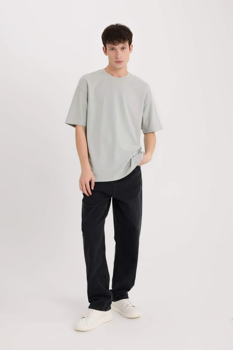 DeFacto Oversize Crew Neck Short Sleeve Heavy Fabric T-Shirt