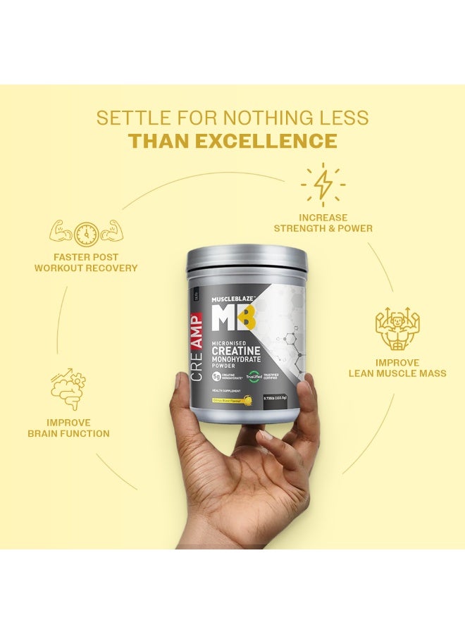 مسل بلايز كريم كرياتين أحادي الهيدرات من MuscleBlaze Micronised (بنكهة الحمضيات، 0.735 رطل / 333.5 جم) - Image 5