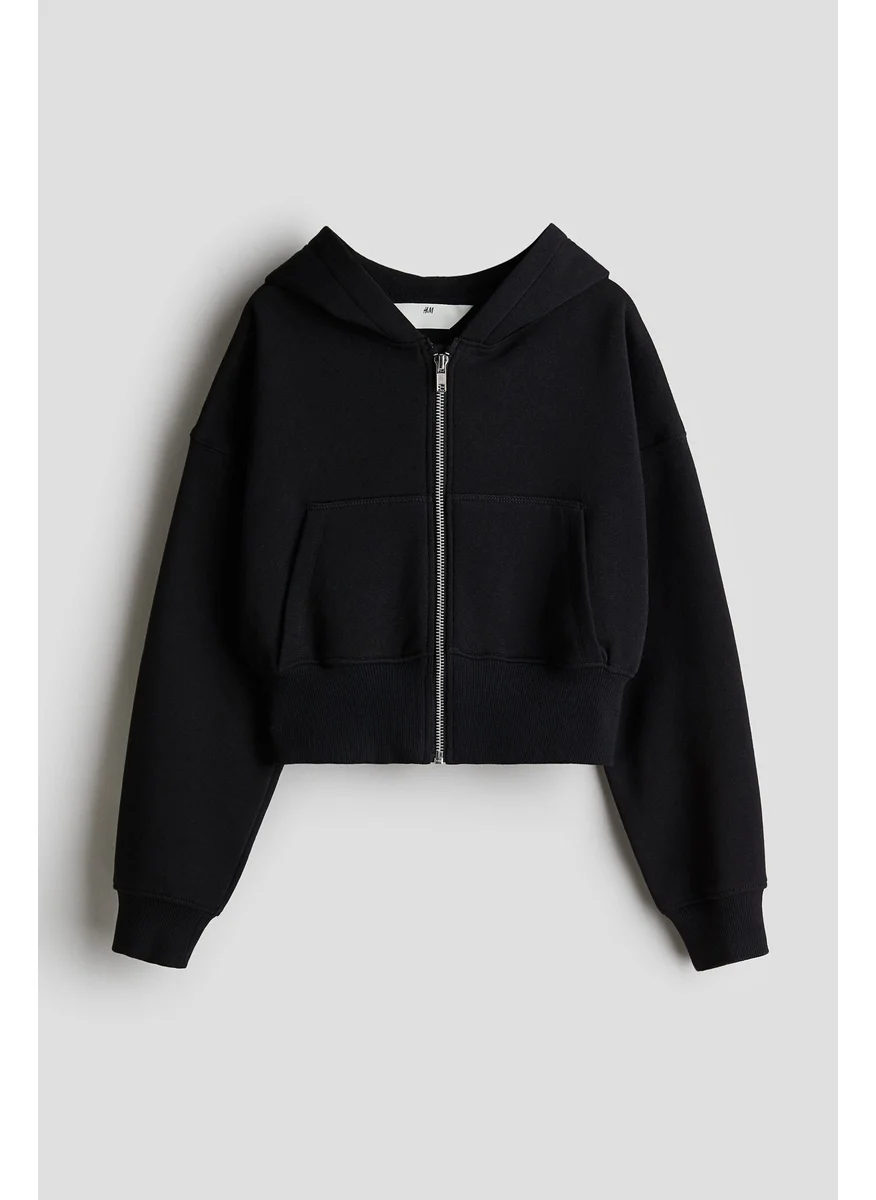 اتش اند ام Cropped Zip-Through Hoodie