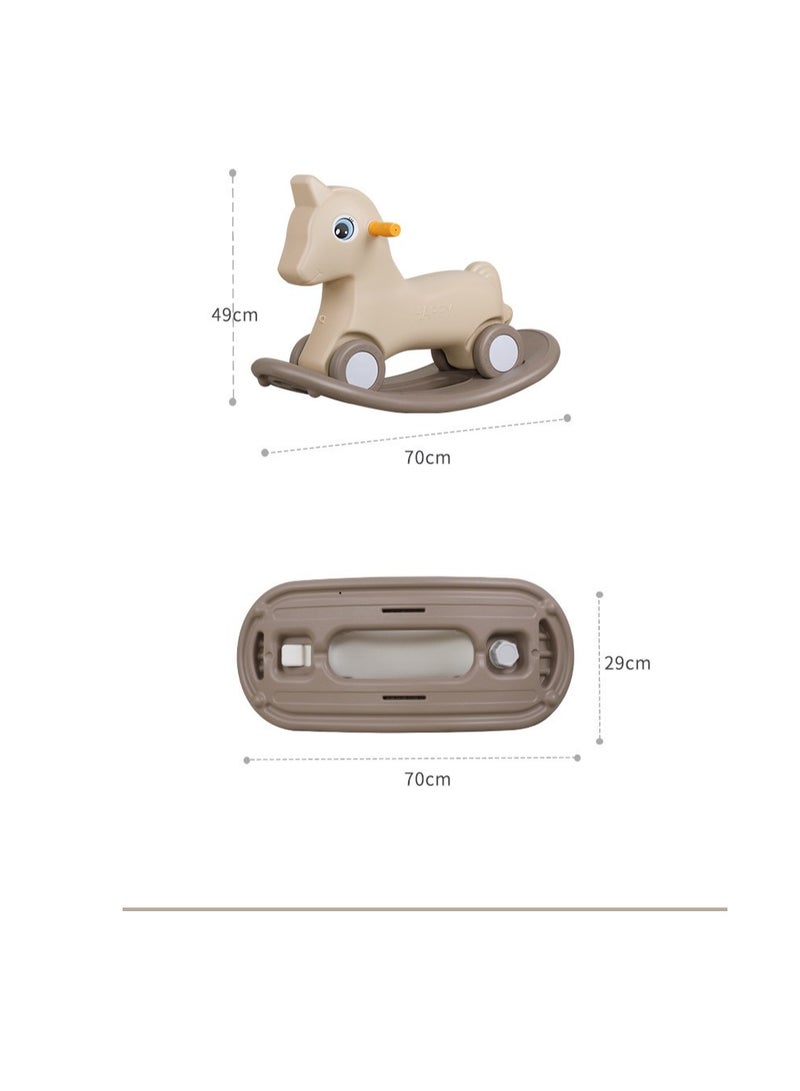 CityRiya-Long 2 in 1 Toddler Rocking Horse & Sliding Car with Detachable Balance Board, Silence Wheels - Kids Indoor Outdoor Ride On Toy, Baby Walker, Toddler Balance Bike for Early Education, 2 Modes, Suitable for 1-5 Years（White）  - Image 2