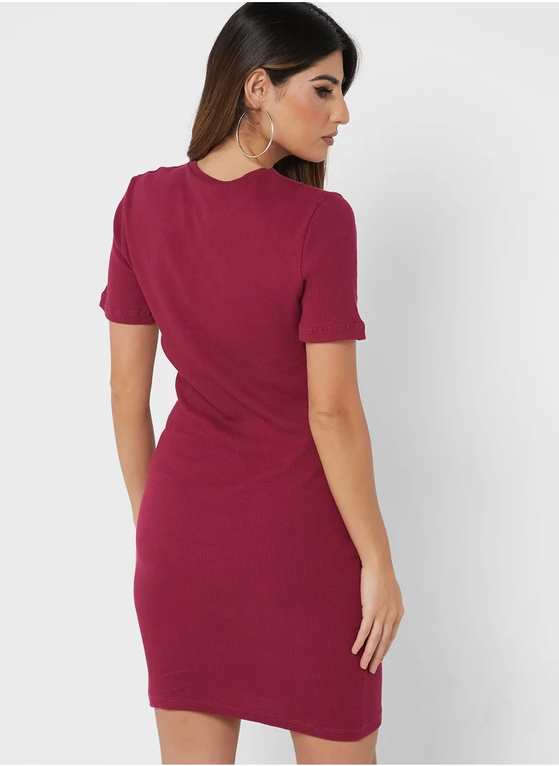 boohoo Ribbed Bodycon Dress