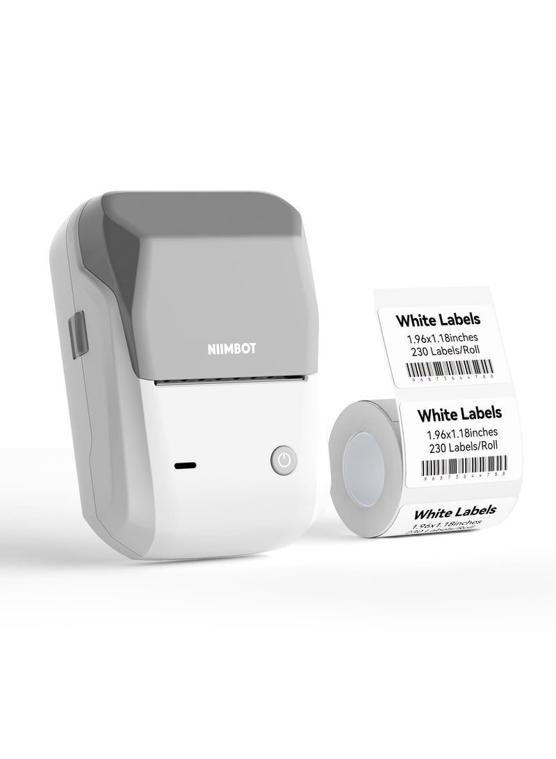 Portable Wireless Bluetooth Label Printer with White Label Sticker Roll and USB Cable for Barcode Printing in Supermarkets, Retail Stores, and Homes - Image 1