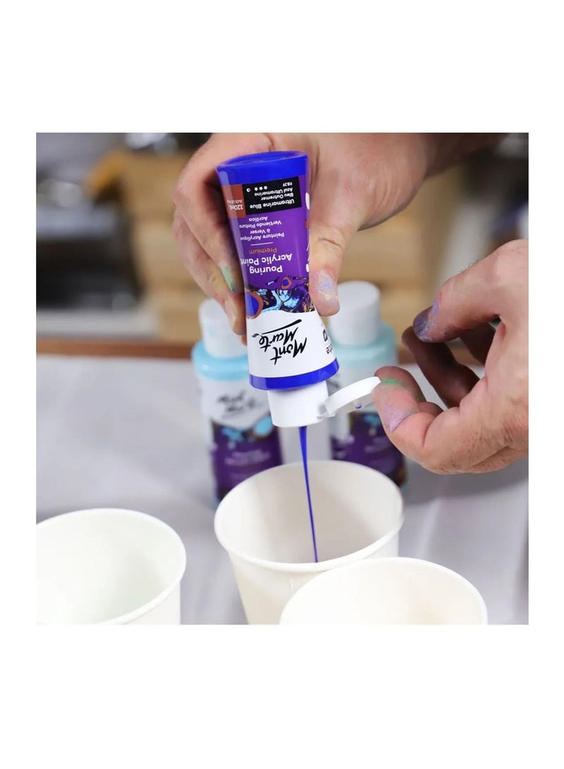 Mont Marte 4-Piece Pouring Acrylic Paint 120ml Content Per Bottle Marina Set - Image 3