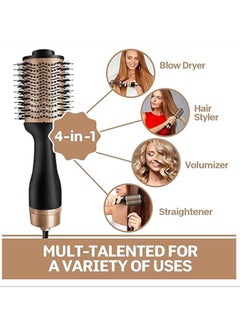 Aburiya 4-In-1 multifeatured Hair Dryer Brush, Hot Air Styling And Volumizer, Curler, Comb And Straightener With Ceramic Coating, advanced hair styling tools  - Image 4