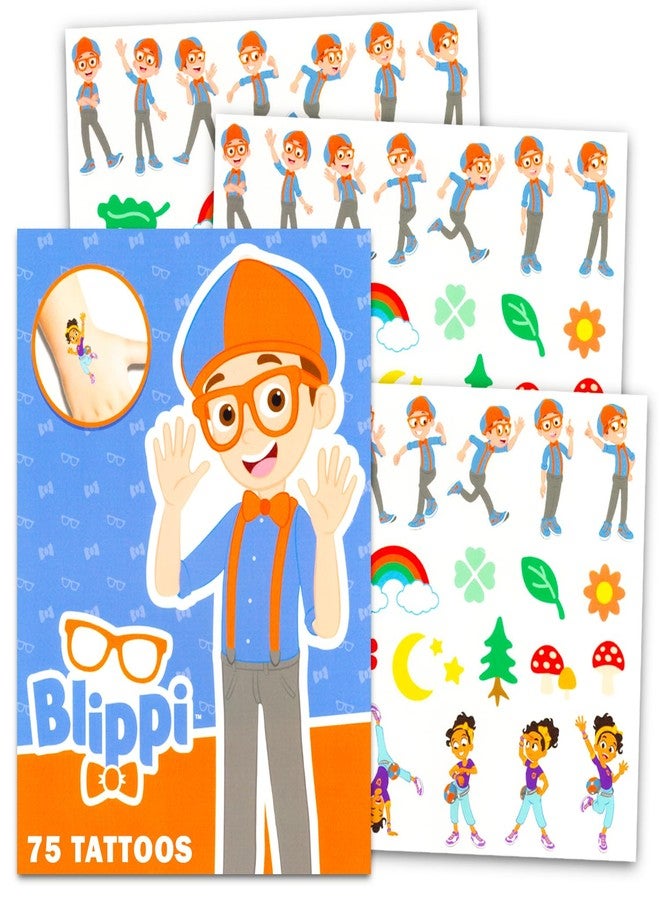 Blippi Temporary Tattoos for Kids and Adults - 75 Blippi Tattoos For Party Favors Goodie Bags and More | Party Supplies Bundle for Boys and Girls - Image 1