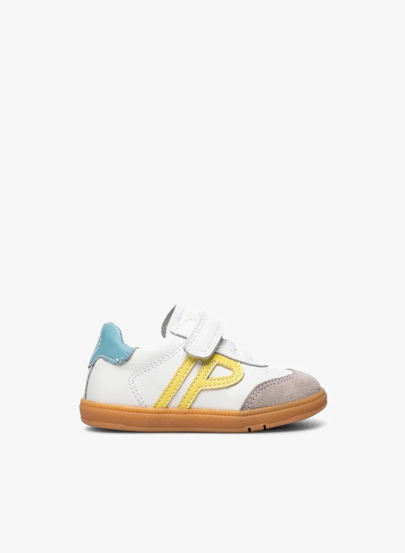 بابلوسكي Leather Ankle Sneakers With Hook & Loop Closure