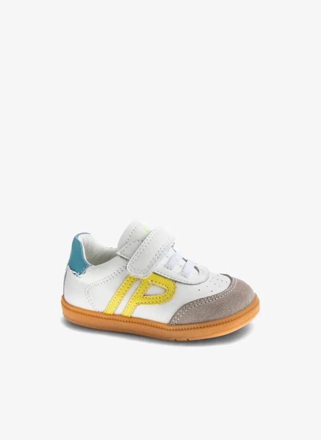 بابلوسكي Leather Ankle Sneakers With Hook & Loop Closure