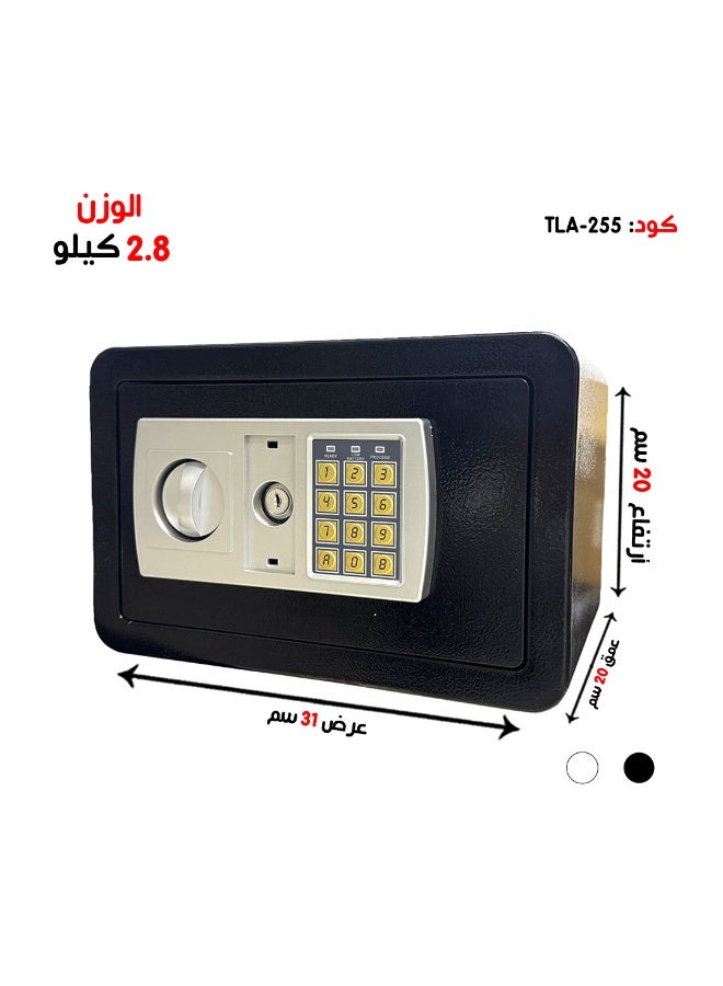 Luxury Fire-Resistant Digital Security Safe With Electronic Number Pad And Lock And Physical Key 20*20*31 cm 2.8 Kg - Image 1