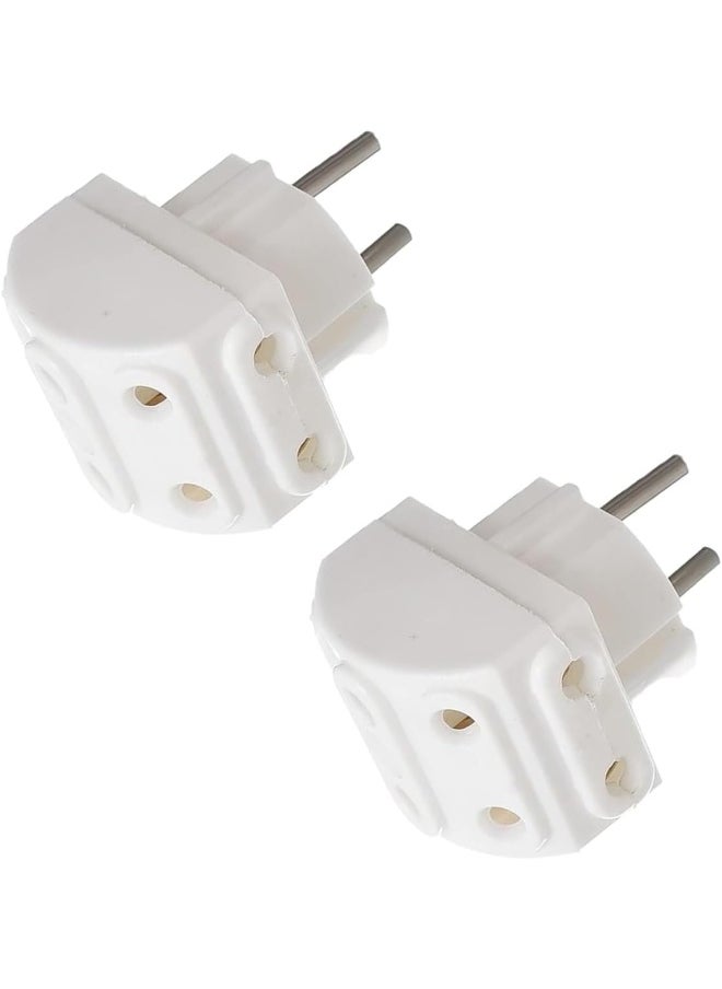melfi Melfiâ„¢ 5-Way 2 Pin Multi-Plug Socket in White, Ideal for Domestic and Commercial Applications (2pcs)  - Image 1