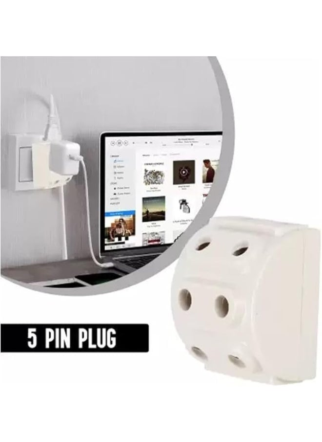 melfi Melfiâ„¢ 5-Way 2 Pin Multi-Plug Socket in White, Ideal for Domestic and Commercial Applications (2pcs)  - Image 4
