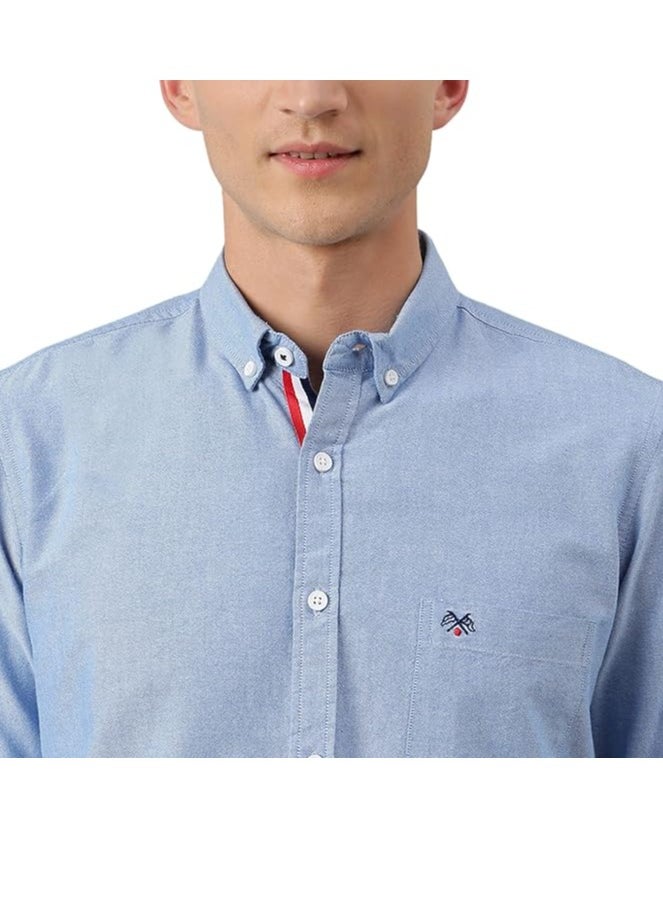 Thomas Scott Thomas Scott Men Blue Slim Fit Pure Cotton Casual Sustainable Shirt  - Image 3