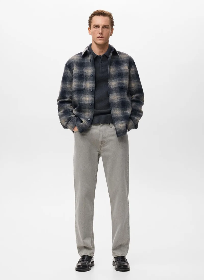 مانجو مان جاكيت بجيوب مربعات