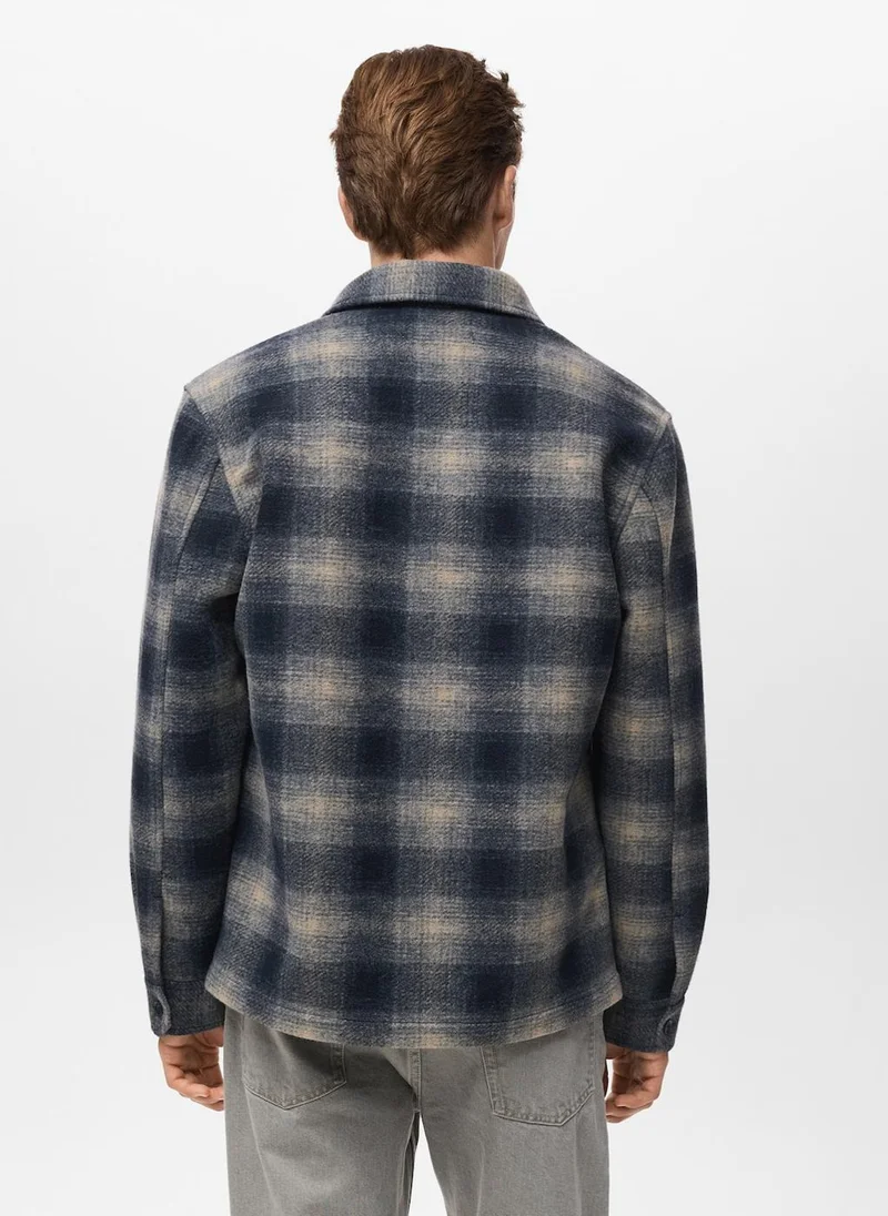 Mango Man Checked pocket jacket