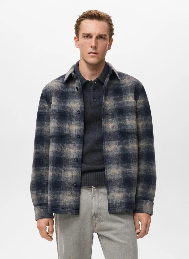 Mango Man Checked pocket jacket