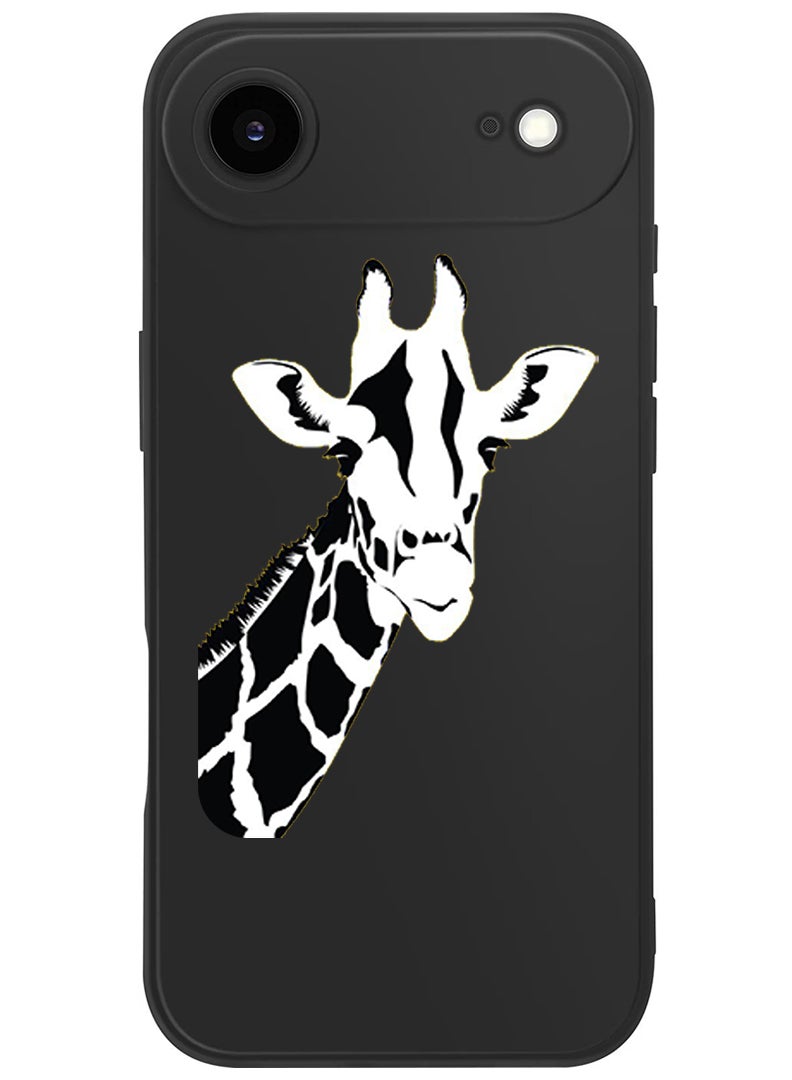 Theodor Protective Slim Fit Case Liquid Silicone Cover with Full Body Protection Anti-Scratch Shockproof Case For Apple iPhone 17 Air (Black) Giraffe - Image 1