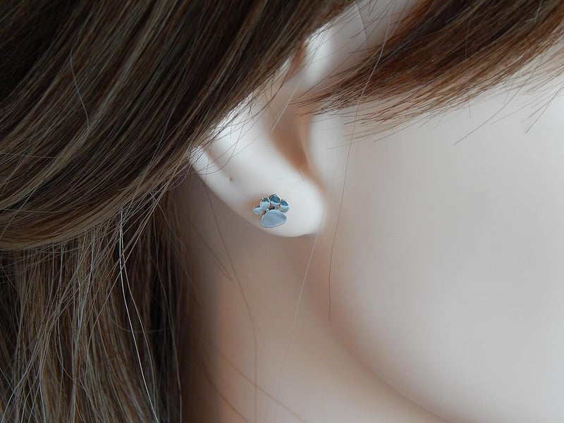 ICYROSE 925 Sterling Silver Paw Print Stud Earrings (Choose Your Style) (Nickel Free) - Image 3