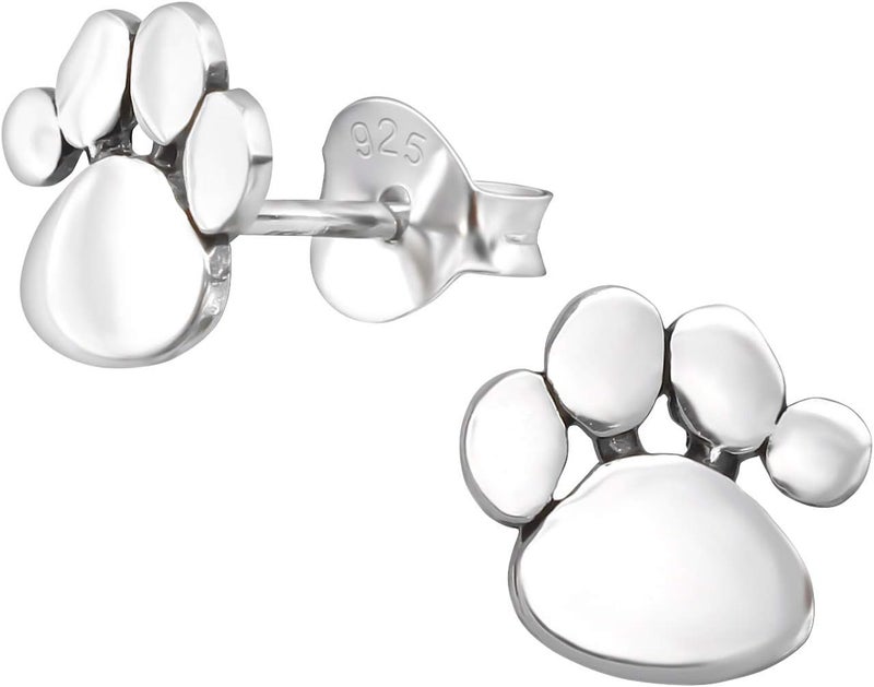 ICYROSE 925 Sterling Silver Paw Print Stud Earrings (Choose Your Style) (Nickel Free) - Image 1