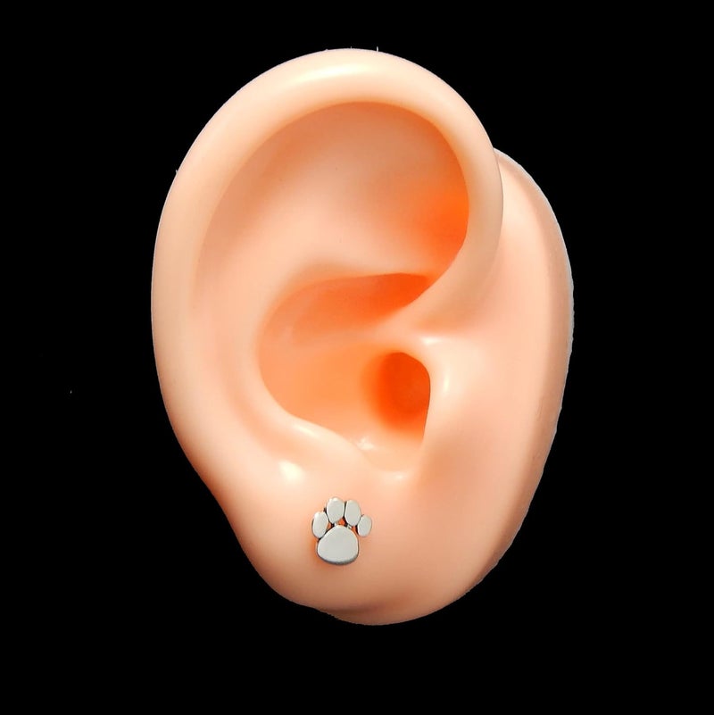 ICYROSE 925 Sterling Silver Paw Print Stud Earrings (Choose Your Style) (Nickel Free) - Image 4