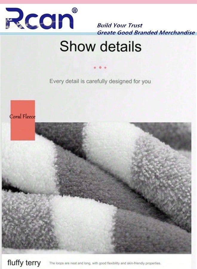 Rcan 3pcs Soft Absorbent Wide Stripe Bath Towel Non Shedding Thickened Towel Shower Towel Suitable for Bathroom 70x140cm Bath Towel and 35x75cm Face Towel - Image 3