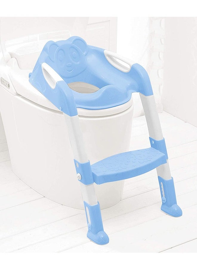 DRAMA HOME Portable Folding Trainer Toilet Potty Training Ladder Chair For Kids - Blue  - Image 2