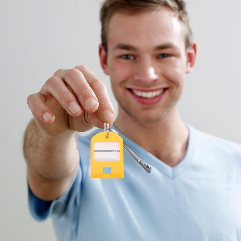 50pcs Abs Plastic Key Id Labels with Split Rings Color-Coded Key Chain Tags for Office Home and Hotel Use - Image 4