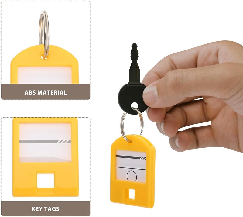 50pcs Abs Plastic Key Id Labels with Split Rings Color-Coded Key Chain Tags for Office Home and Hotel Use - Image 3