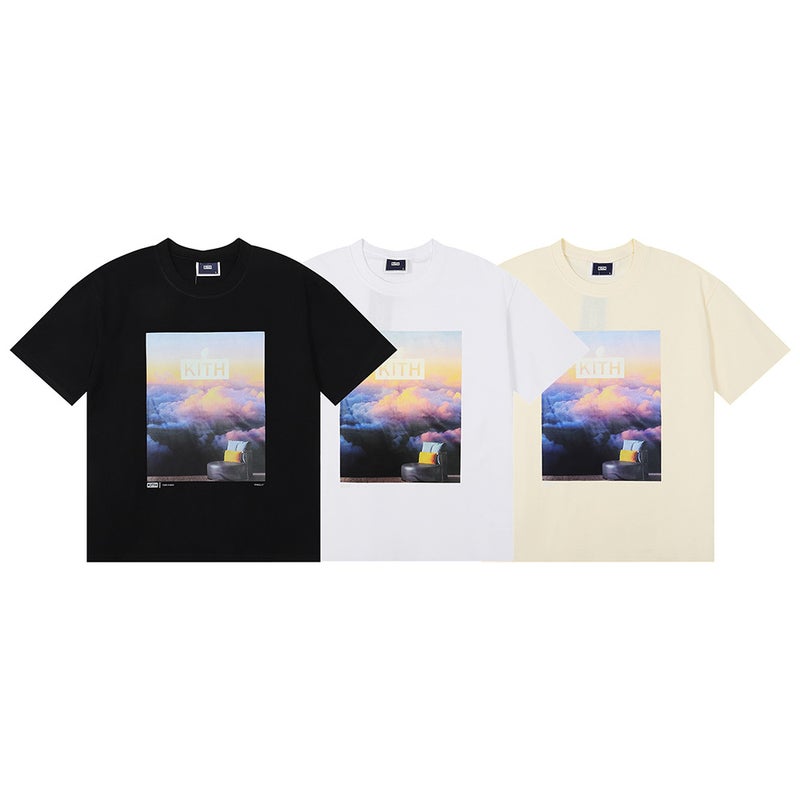 Niche Beauty Tide Kith Limited Cooperation Yunhai Printed Double Yarn Pure Cotton Short-Sleeved Men'S And Women'S T-Shirts - Image 2