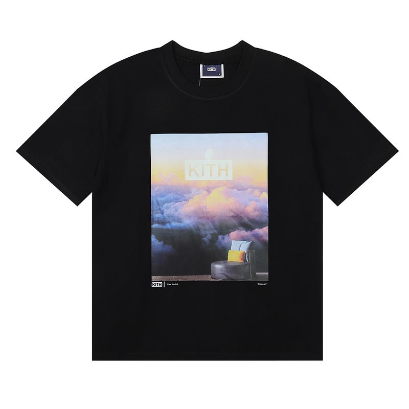 Niche Beauty Tide Kith Limited Cooperation Yunhai Printed Double Yarn Pure Cotton Short-Sleeved Men'S And Women'S T-Shirts - Image 4
